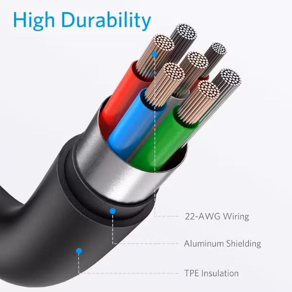 Anker PowerLine II Lightning till USB-C kabel, 90cm svart stark konstruktion