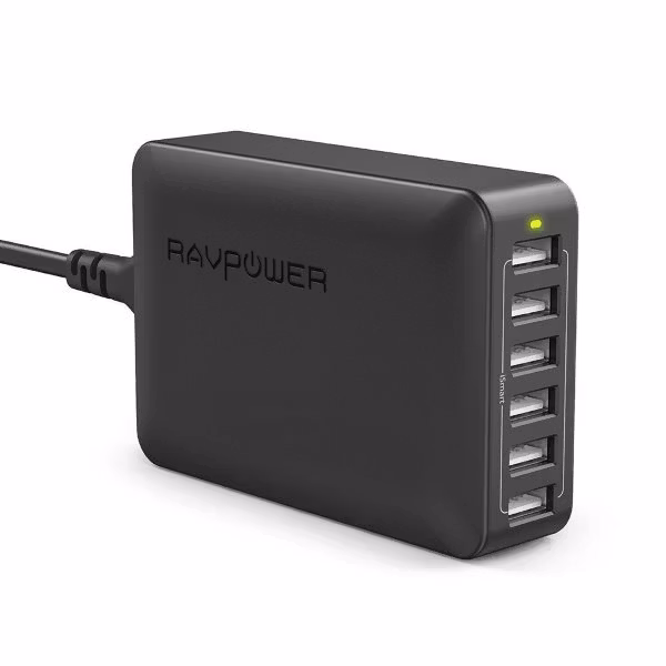 RAVPower mobilladdare med 6 uttag