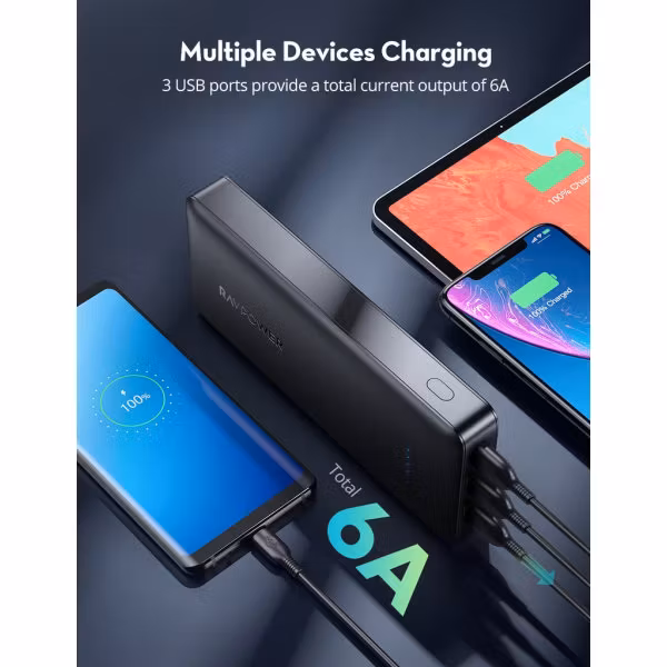 RAVPower 32000mah powerbank laddar snabbt