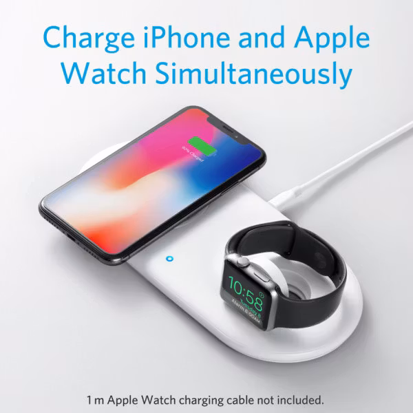 Anker PowerWave med Watch laddare laddar Watch och iPhone
