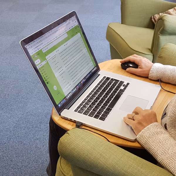 Laptopstöd i bambu med kudde