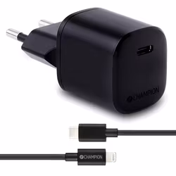 Laddare 20W + USB-C till Lightning Kabel Svart