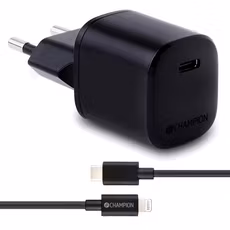 Laddare 20W + USB-C till Lightning Kabel Svart Laddare 20W + USB-C till Lightning Kabel Svart
