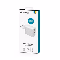 Laddare 45W GaN QC/PD Vit Laddare 45W GaN QC/PD Vit