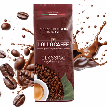 LolloCaffè Espresso Classico 500g - mellanrostade kaffebönor - Italien