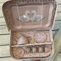 Picknickset babyrosa med svanar