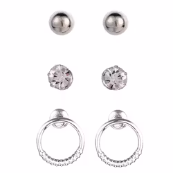 Gemini - 3-pack Örhängen silver