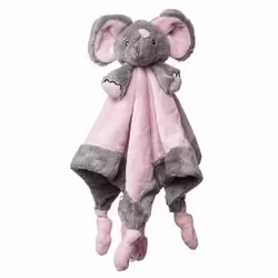 Snuttefilt med elefant Rosa