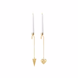 Georg Jensen 2025 Ljushållare hjärta 18 Karat guldpläterat. Ornament