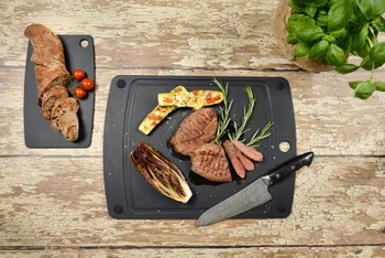 Jade Skärbräda Träkomposit Träfiber Gourmet Gripper med ränna. 29,8 x 23,5 x 0,6 cm