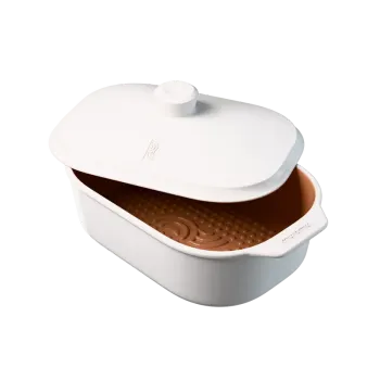 MyRomy Brödlåda, Brödbox, Keramik, Mellan, Vit, Cream Signature Edition. Glaserad