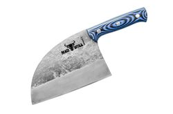Samura Mad Bull Kniv Hacka 18 cm. med blåsvart skaft. Läderhölster