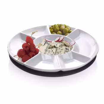 Modern House Tapas snurr bricka Porslin med trä underdel 38 cm.