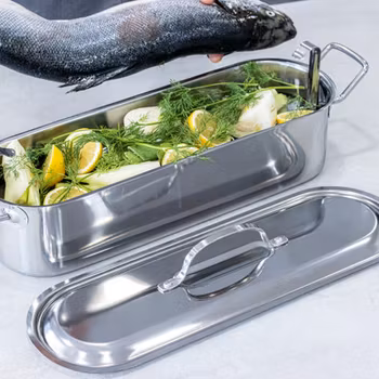 Kitchen Craft Fiskgryta med insats 45 cm. Rostfri
