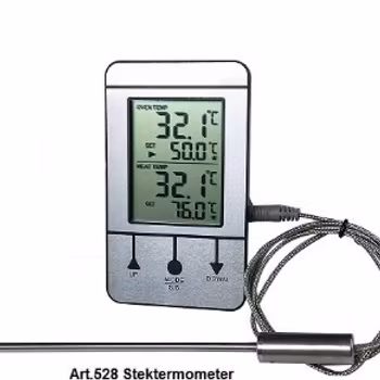 Termometerfabriken Viking Digital stek ugns termometer med sladd art: 528. -10 till + 300C. Dubbla mätpunkter och timer