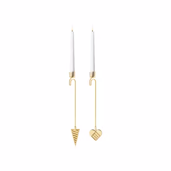 Georg Jensen 2025 Ljushållare strut 18 Karat guldpläterat. Ornament
