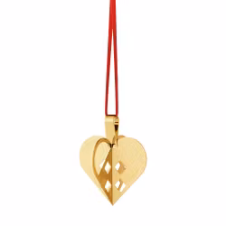 Georg Jensen 2025 jul prydnad hjärta hängande 18 Karat guldpläterat. Ornament