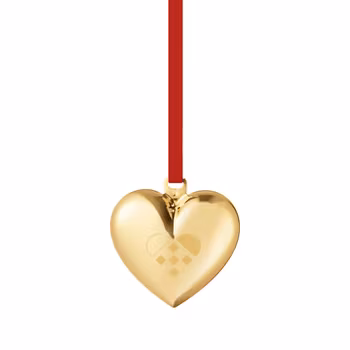 Georg Jensen 2025 Jul hjärta. 18 Karat guldpläterat. Ornament