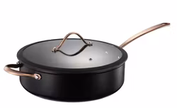 Modern House Stek traktör panna Black Copper med lock 28 cm PFAS-fri keramisk non stick beläggning