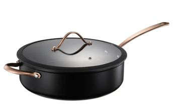 Modern House Stek traktör panna Black Copper med lock 28 cm PFAS-fri keramisk non stick beläggning