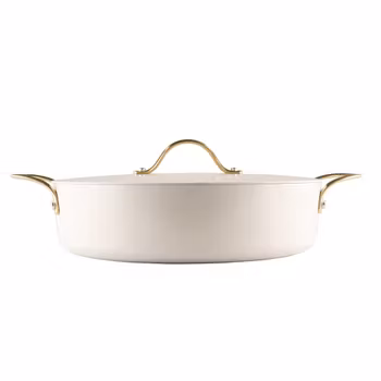 Heirol Stek traktör panna gryta 28 cm med lock Royal Pearl PFAS-fri keramisk non stick beläggning