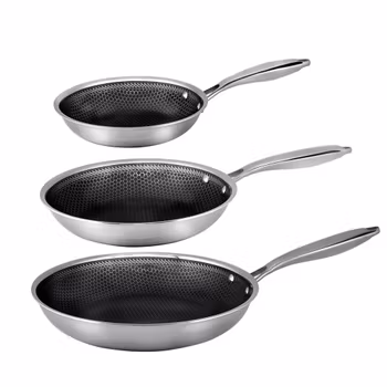 Hâws Santo 20+24+28 cm stekpanneset 3 delar. Hybrid-nonstick. Rostfri. PFAS-fri