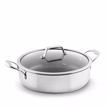 Hâws Santo 28 cm sauté traktör stekpanna med lock. Hybrid-nonstick. Rostfri. PFAS-fri