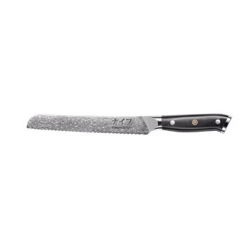 Damascus by Haws Brödkniv 20,5 cm. 67 lager. Totallängd 33 cm