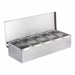 Pizza Angel Toppingbox / låda Rostfri med 6 fack