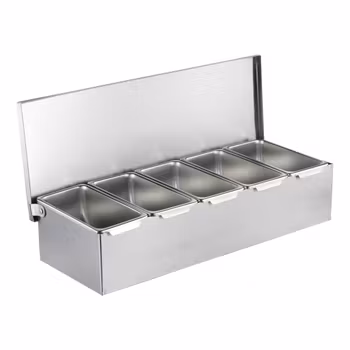 Pizza Angel Toppingbox / låda Rostfri med 6 fack