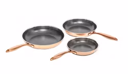 Hâws Santo 20+24+28 cm stekpanneset 3 delar. Hybrid-nonstick. Rosegold. PFAS-fri