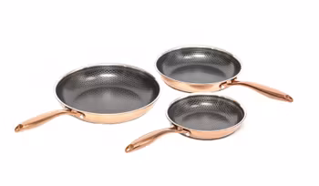 Hâws Santo 20+24+28 cm stekpanneset 3 delar. Hybrid-nonstick. Rosegold. PFAS-fri