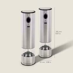 Cole&Mason Battersea Kvarnset USB 21 cm. Rostfri. 2 delar. Uppladdningsbar