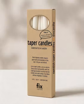 Fix Candle Handstöpta ljus 38 cm. 6-pack. Vit