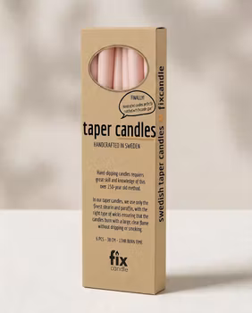 Fix Candle Handstöpta ljus 38 cm. 6-pack. Ljusrosa