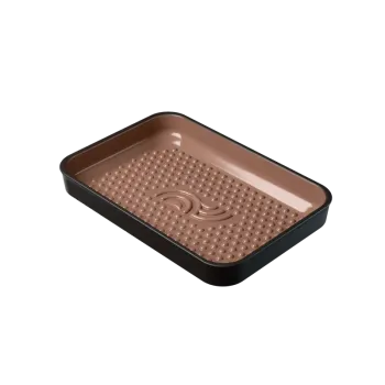 MyRomy Plancha BBQ, Ugnsform, 33x23 cm. Svart, Coffee Signature Edition. Glaserad