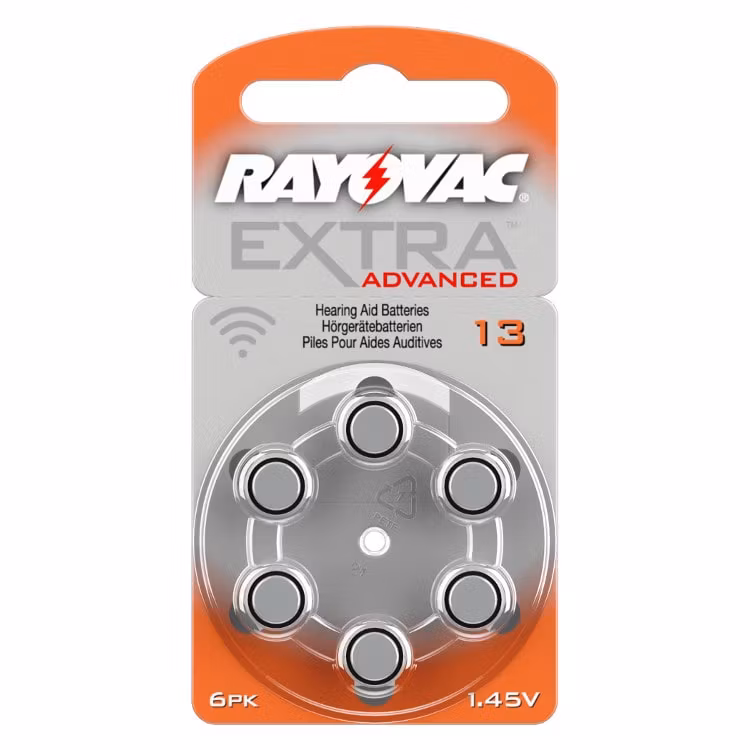 Hörapparatsbatterier Rayovac 13 ORANGE 6-pack