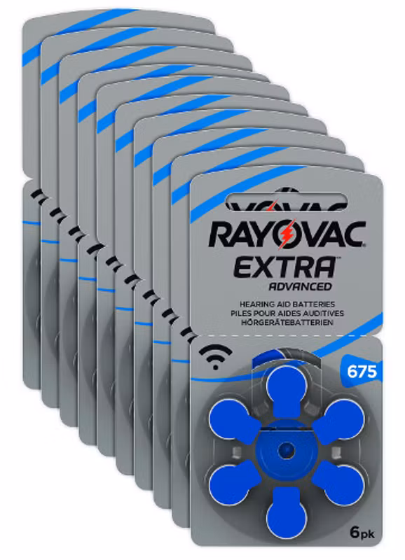 Hörapparatsbatterier Rayovac 675 BLÅ, 6-pack 10 st