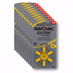 Hörapparatsbatterier Rayovac 10 GUL, 6-pack 10 st