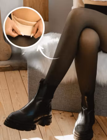 Fleecefodrad nylonstrumpbyxa svart