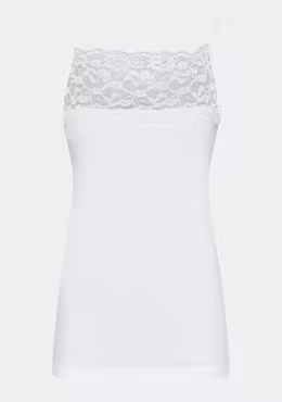 Nilla Wide lace top broken white
