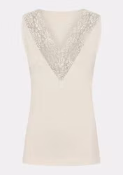 Nilla V-neck topp Sand