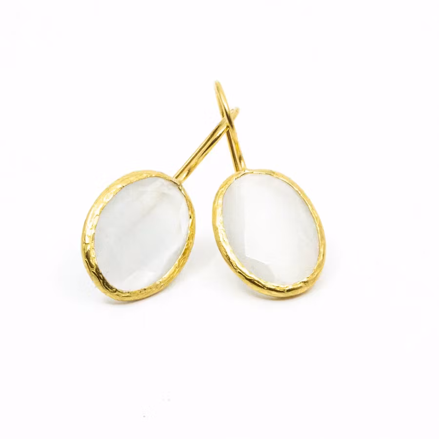 Thea örhänge vit guld