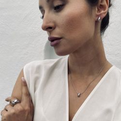 Mini drop halsband silver