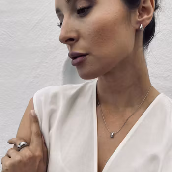 Mini drop halsband silver