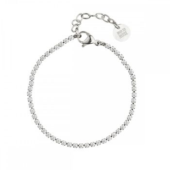 Ice tennis armband silver