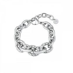 Ridge chunky armband silver