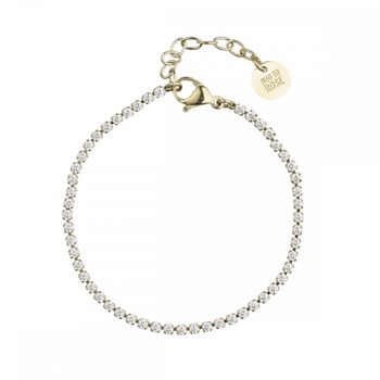 Ice tennis armband guld