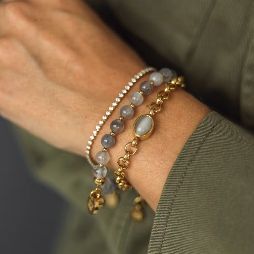 Ice tennis armband guld