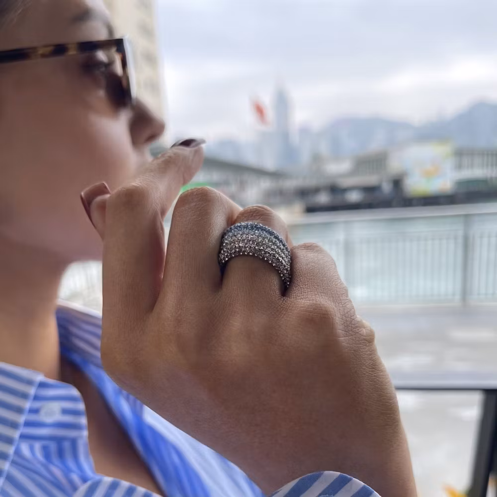 Lola crystal ring guld